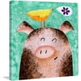 thumbnail image 2 of Marmont Hill - "Pigs Posy Peep" by Janet Nelson Painting Print on Wrapped Canvas, 2 of 5