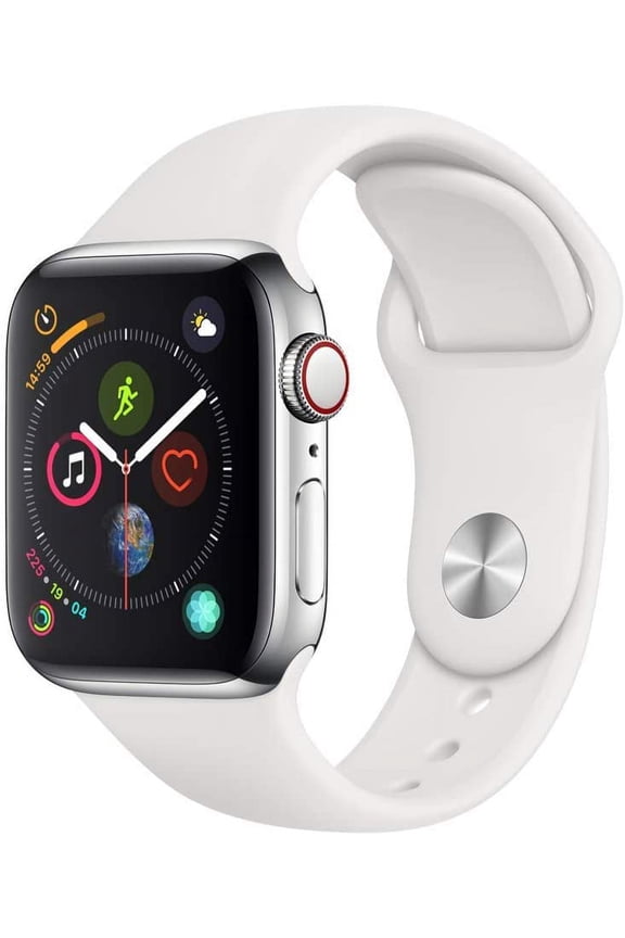 Pre-Owned Apple Watch Series 4 GPS+LTE w/ 40MM Stainless Steel Case & White Sport Band