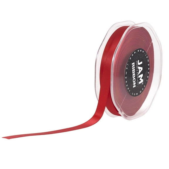 JAM Double Faced Satin Ribbon, 3/8 In x 25 Yds, 1/Pack, Red
