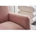 thumbnail image 6 of Rocking Chair Nursery Glider Chair with Adjustable FootRest, Nursery Rocking Chairs with Wood Legs Side Pocket, Teddy High Back Nursing Chair, for Living Room, Bedroom, Cozy Reading, Pink, 6 of 9