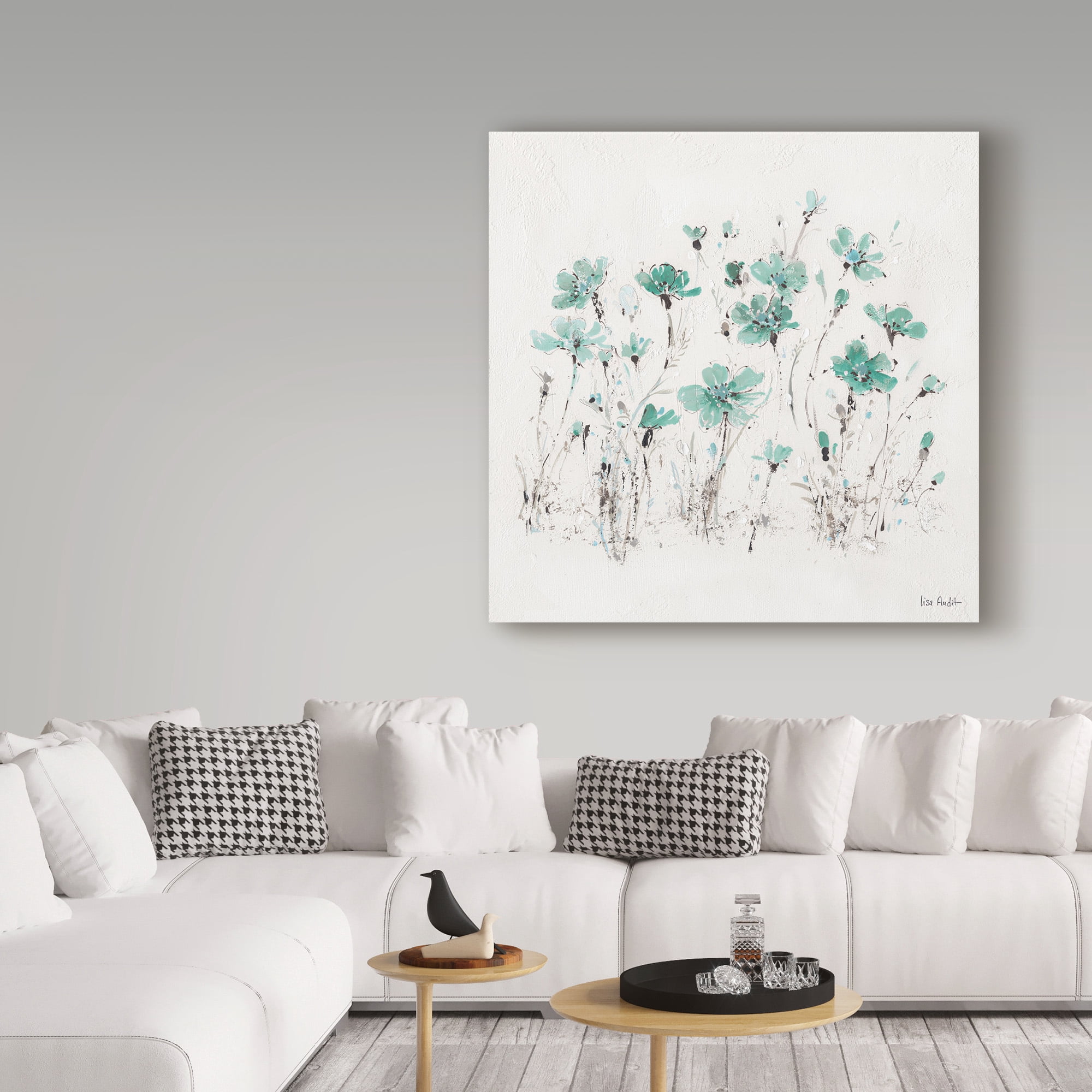 Trademark Fine Art 'Wildflowers III Turquoise' Canvas Art by Lisa Audit