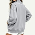 thumbnail image 5 of Zynoxe Women's Pullover Sweatshirt Classic Stand Collar Half Zip Sweatshirt for Women Relaxed Drop Shoulder Long Sleeve Sweatshirt Fashion Color Block Top with Pockets & Elastic Ribbed Cuffs L, 5 of 8