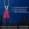 thumbnail image 2 of Gem Stone King 10K Yellow Gold Red Created Ruby Pendant Necklace for Women | 3.48 Cttw | Gemstone July Birthstone | Pear Shape 12X8MM | With 18 inch Chain, 2 of 6