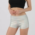 thumbnail image 6 of AherBiu Dancing Shorts for Women Shiny Low Rise Party Shorts Slim Bottom Short Leggings Clubwear, 6 of 7