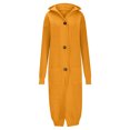 thumbnail image 5 of Fanxing Womens Button Down Cardigans Mid-weight Long Sleeve Casual Knitted Jacket Plus Size Hooded Cardigan Sweaters Outerwear Yellow,L, 5 of 7