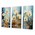 thumbnail image 3 of Designart "Blossoming White Daisy under Teal Blue Sky II" Flowers Wall Art Set Of 3 - Traditional White Gallery Set For Office Decor, 3 of 6