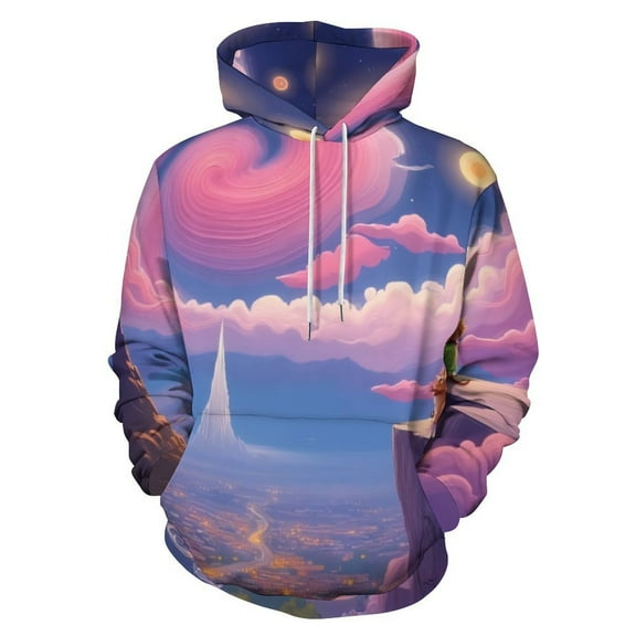 Teenager And Fox on Cliff 3D Print Hoodie Men Women Autumn Thin Pullover Sweatshirt Vintage Streetwear Tops