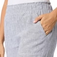 thumbnail image 4 of Briggs Women's Linen Blend Microstripe Cuff Shorts (Navy, L), 4 of 4