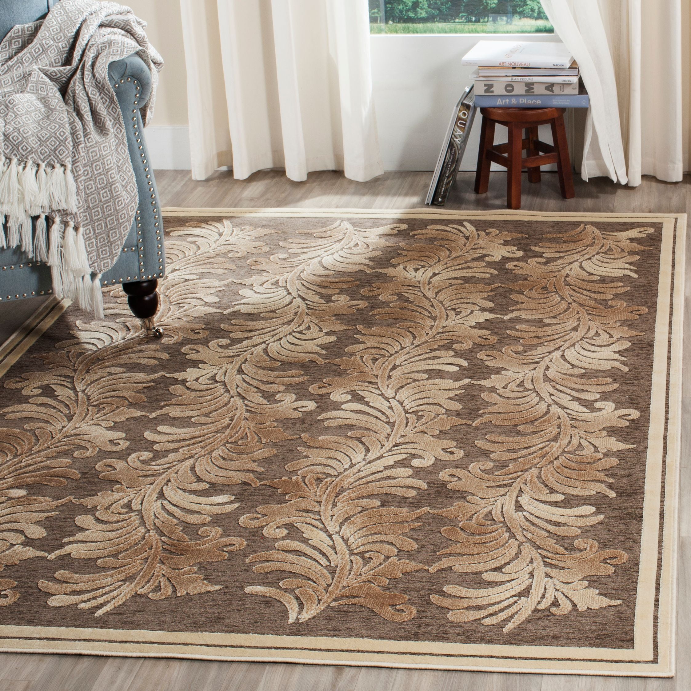 Safavieh Martha Stewart Collection MSR4448A Handmade Plume Stripe Viscose Area Rug 8' x 11'2 Green Safavieh Martha Stewart Collection MSR4448A Handmade Plume Stripe Viscose Area Rug 8' x 11'2 Green