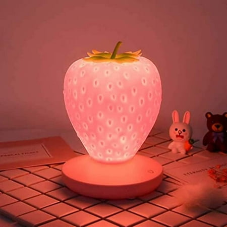 

Night Light Strawberry Light Bedside Color Changing Lamp 3 Modes Touch Switch