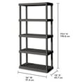 thumbnail image 3 of Sterilite 75.2" Heavy Duty Durable 5 Shelf Ventilated Shelving Unit, 4 Pack, 3 of 9