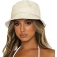 thumbnail image 3 of Sunjoy Tech Solid Color Style Bucket Hats, Washed Cotton Packable Summer Beach Sun Cap, Mens Womens Bucket Hat for Travel, 3 of 5