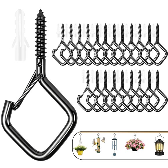 Ganchos de tornillo con ojal de metal Emiluil, 22 piezas, 5,5 cm, alta resistencia