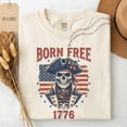 thumbnail image 6 of Teeso Vintage Patriotic Skeleton Tee, 1776 Shirt, Born Free Graphic Tee, Black M, 6 of 8
