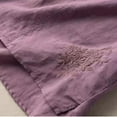 thumbnail image 5 of JGGSPWM Women Ruffle Crew Neck Linen Embroidered Summer Short Sleeve Cotton Tops Peasant Tunic Boho Blouses Purple M, 5 of 6