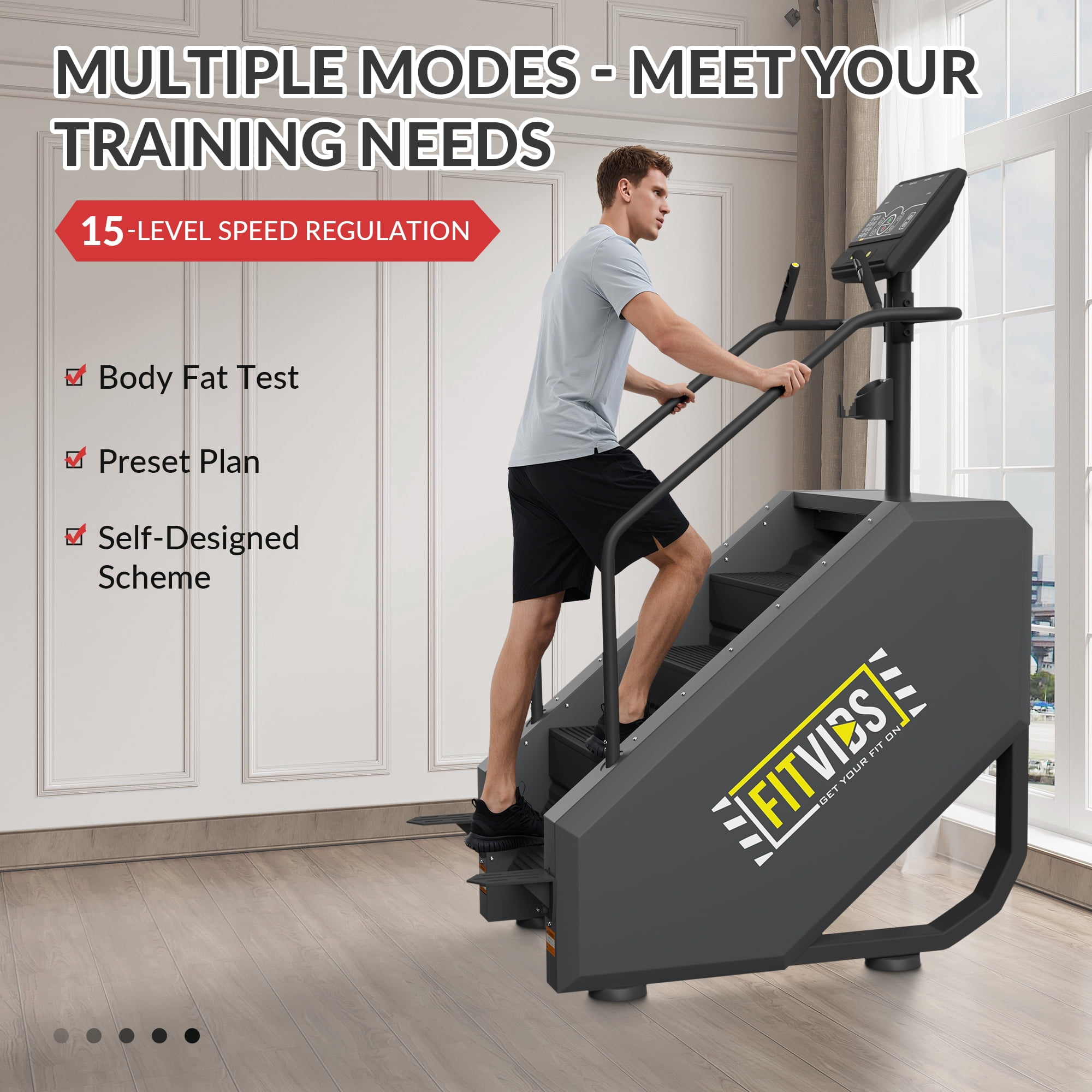 Sprint Demon Continuous Climbing Stair Stepper Machine, Cardio Workout Equipment，Adjustable Resistance Levels，for Home Gym