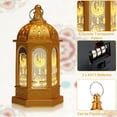thumbnail image 3 of Mini Lantern with Flickering LED Candles , Vintage Decorative Hanging Candle Lanterns for Halloween, Christmas, Wedding Decorations, Party, Table Centerpiece-golden, 3 of 7