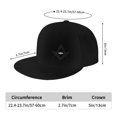 thumbnail image 2 of DouZhe Flat Brim Cap Snapback Hat, Freemason Compass Eye Prints Adjustable Black Adult Baseball Cap, 2 of 6