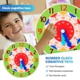 thumbnail image 3 of Reloj de madera Montessori para niños, reloj de pared del dormitorio, juguete educativo para niños JShteea El nuevo, 3 of 7