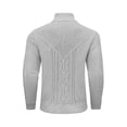 thumbnail image 5 of Colsmile Men Cable Knit Shawl Collar Sweater, Double Button Mock Neck Pullover, Soft Stretch Warm Knit Jumper for Fall Winter Casual Daily Wear, 5 of 10