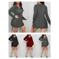 thumbnail image 4 of Vestido de manga larga para mujer con cordón con cuello en V y minivestido de talla grande Abanopi Vestido, 4 of 7