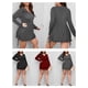 thumbnail image 4 of Vestido de manga larga para mujer con cordón con cuello en V y minivestido de talla grande Abanopi Vestido, 4 of 7
