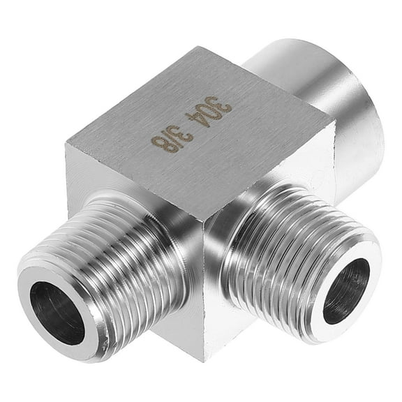 GOOHOCHY Tee Pipe Fitting Stainless Steel 3/8" NPT Female x 3/8" NPT Male x 3/8" NPT Pipe Connectors for Home and Industrial DIY Plumbing Projects
