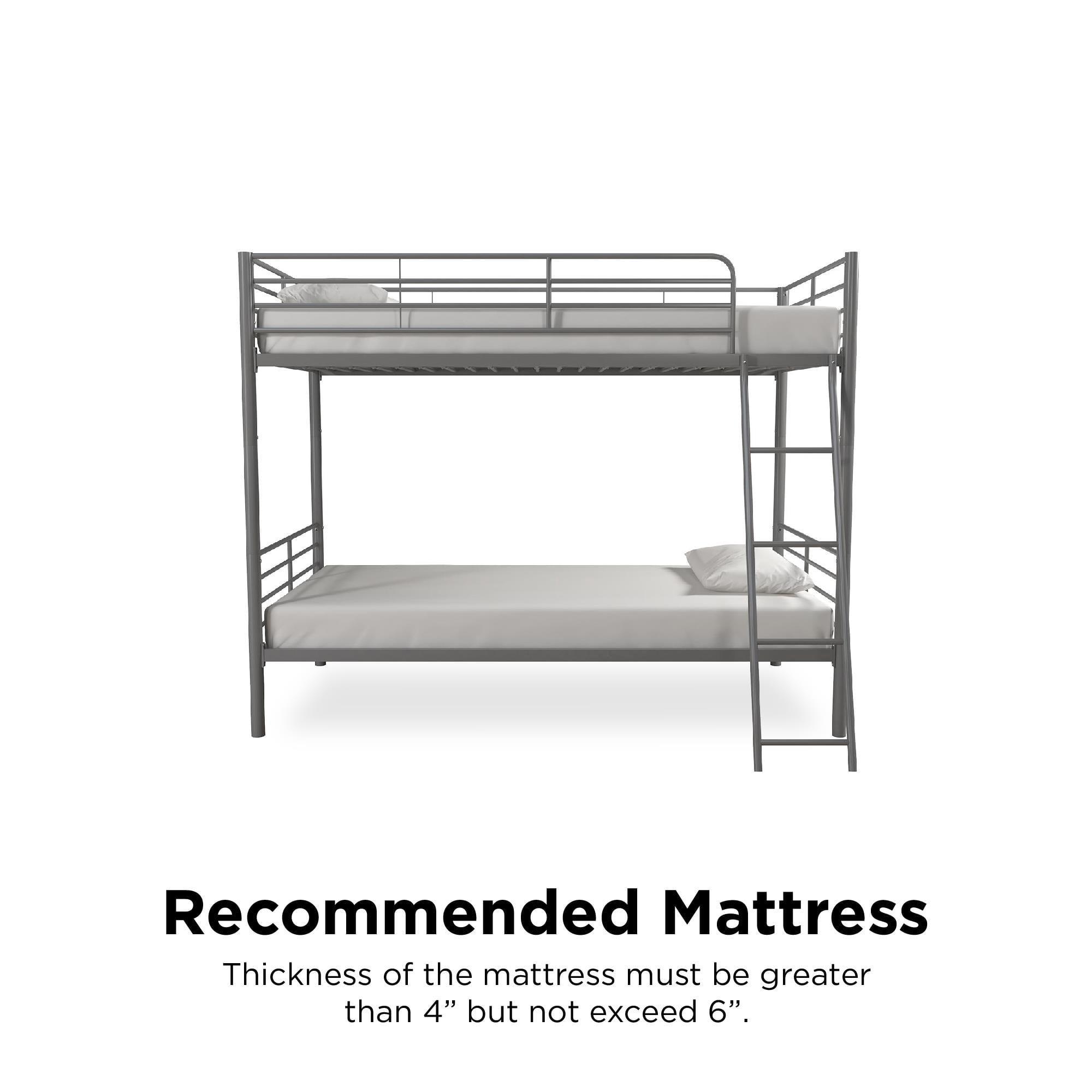 Mainstays Convertible Twin over Twin Metal Bunk Bed, Silver