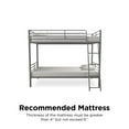 thumbnail image 5 of Mainstays Convertible Twin over Twin Metal Bunk Bed, Silver, 5 of 16