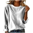 thumbnail image 4 of Posijego Womens Corduroy Long Sleeve Shirts Spring Casual T-Shirts Stretch Basic Tee Tops Loose Tshirts for Women, 4 of 7