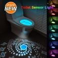 thumbnail image 2 of Rechargeable Toilet Light Sensor Light Toilet RGB Mood Light Smart Night Light Body Sensor + Light Sensor 500mAh Battery, 2 of 6