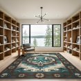 thumbnail image 2 of ODIKA 9'x12' Washable Area Rug Low Pile, Flatwoven, Octopus Vintage Nautical Compass Border Abstract Cartoon Pirate Refined for Great Room, Indoor Concept, Large Living, 2 of 7