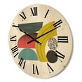 thumbnail image 3 of Designart 'Abstract Colorful Geometric Art Collage II' Modern Wood Wall Clock, 3 of 5