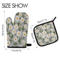 thumbnail image 2 of 2PCS Pot Holders and Oven Mitts Sets Cooking Gloves Kitchen Gloves Heat-Resistant Non-Slip for Baking Cooking White Chrysanthemum Pattern, 2 of 5