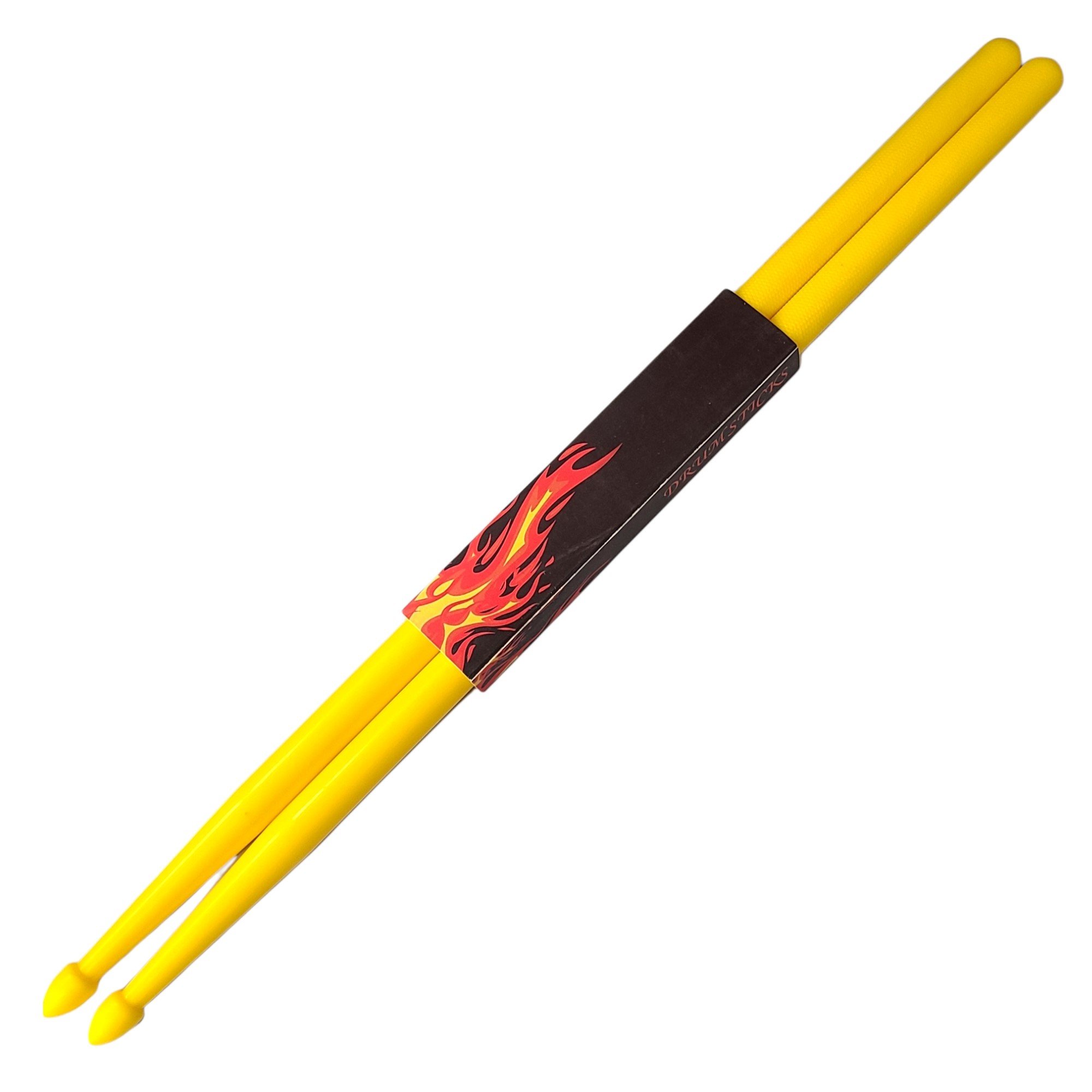 Pair 5A Yellow Plastic Drum Sticks Lightweight Fitness Exercise