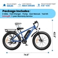 thumbnail image 5 of SUNTIBYE EB26 Electric Bike 26" Fat Tire Ebike for Adults, 65miles / 28mph Peak 1500W E-mountain Bicycle,48V 15Ah UL2849, Blue, 5 of 11