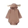 thumbnail image 2 of Mgmyaa Baby Boys Girls Hooded Romper with Cute Rabbit Ears Long Sleeve Winter Warm Jumpsuit Outfit for 3-24 Months, 2 of 9