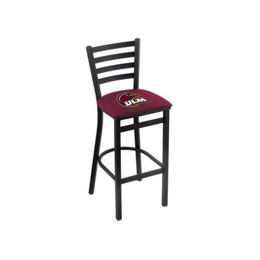L004 - 30" Black Wrinkle Louisiana-Monroe Stationary Bar Stool with Ladder Style Back by Holland Bar Stool Co.