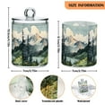 thumbnail image 5 of Yayeee 2 Pack Qtip Holder Bathroom Cotton Swab Canister with Lid Clear Dispenser Set, Watercolor Mountatin, 5 of 6