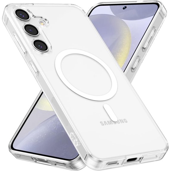 Transparent Magnetic Phone Case for Sumsung S22 Plus, Support Wireless Charging, Anti-Slip and Anti-Drop