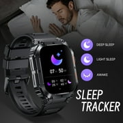 EIGIIS 1.96 Military Smart Watch Outdoor Tactical Sports Watch Fitness Activity Tracker Smartwatch for Men with iPhone Android
