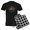 With Checker Pant, variant on CafePress - A Fairy And A Dark Wolf Pajamas - Men's Dark Loose Fit Cotton Pajama Set