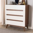 thumbnail image 2 of Baxton Studio Calypso 4 Drawer Chest in White and Walnut, 2 of 8