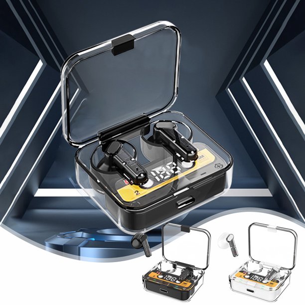 Ganfancp Auriculares Bluetooth Inalámbricos Compartimento Transparente Led Pantalla Digital Inteligente Cápsula Espacial In Ear Ofertas Flash Liquidación 1X Unidad Principal 1X Manual 1X Cable de Car