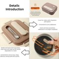 thumbnail image 4 of Stainless Steel Insulated Lunch Box, Hot Food Container, Split Design, Built-in Tableware and Soup Bowl, 316 Stainless Steel, Microwave Safe (brown), normal, aba111, 4 of 7