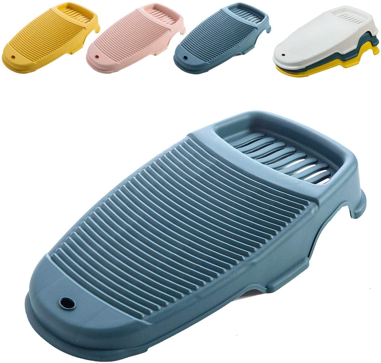 Plastic Washboard for Laundry with Soap Holder, NonSlip Clothes