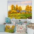 thumbnail image 2 of Orange Fields With Haystacks II 20 in x 12 in Framed Painting Canvas Art Print, by Designart, 2 of 5