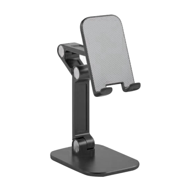 Soporte universal ajustable para tableta y teléfono móvil plegable para viajes Negro