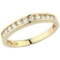 thumbnail image 1 of Ioka - 14K Solid Yellow Gold 3MM CZ Wedding Band with Stones, 1 of 6