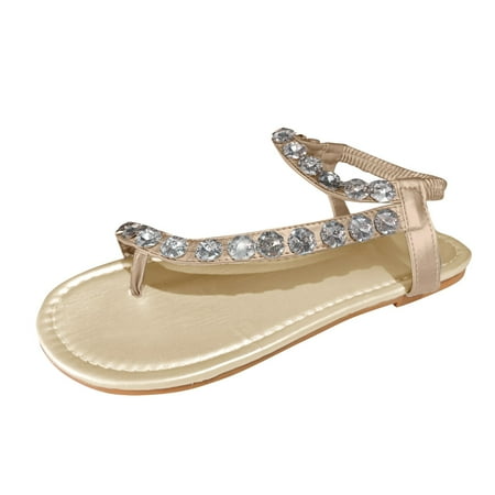 

Orthopedic for Womens Ladies Walking Slippers Breathable Sandal 2023 Summer Beach Summer Fashion Clip Toe Sticky Diamond Cool Slippers Casual Comfortable Outdoor Beach